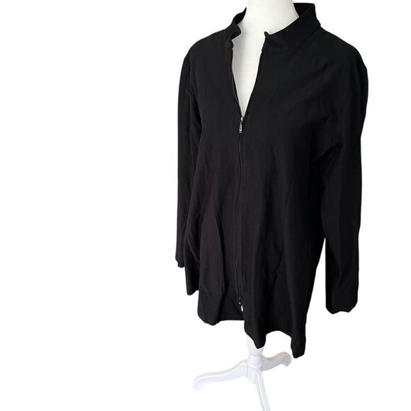 Eileen Fisher Stretch Long Flight Zip Up Jacket Size Large - Picture 4 of 9